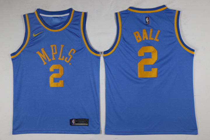 Men Los Angeles Lakers #2 Ball Blue Game Nike NBA Jerseys->los angeles lakers->NBA Jersey